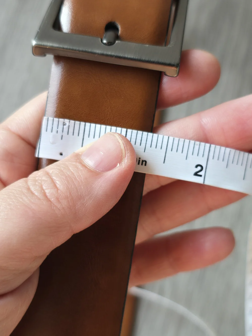 Boconi Cognac Tan Leather Belt Gunmetal Buckle Double Keeper Mens 34 Dress